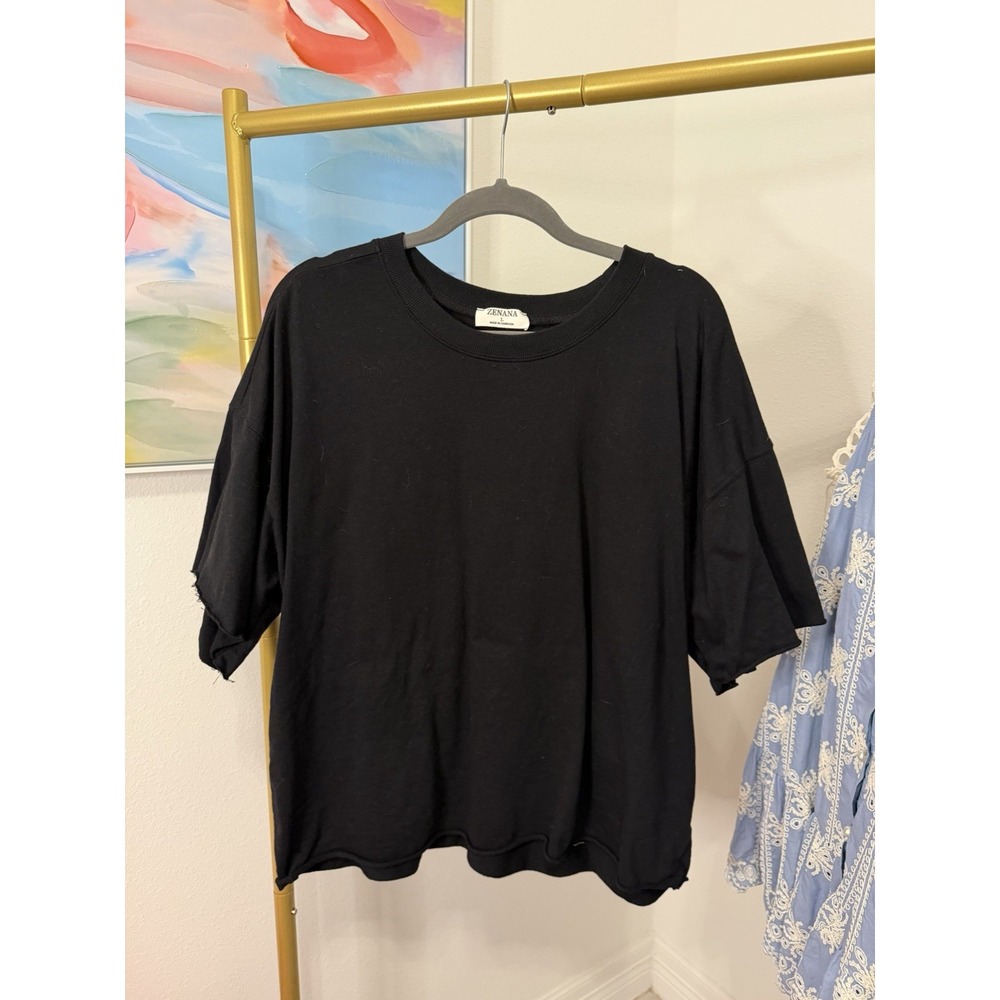 Zenana Woman's Black Large Short Sleeve Shirt